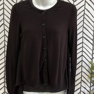 Simply Vera Vera Wang Black Lightweight Button Up Long Sleeve Cardigan, Sz. Sm